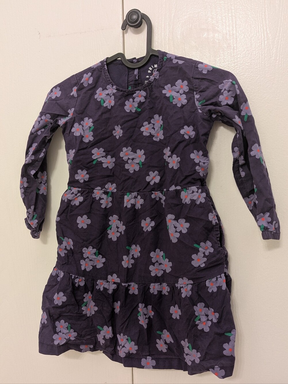 Primary Girls Long Sleeve Purple Floral Dress Size 5